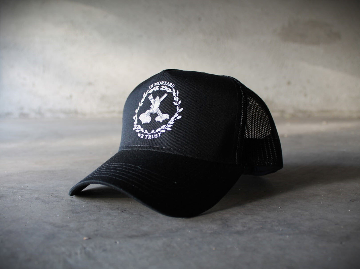 In Mortars We Trust Trucker Hat