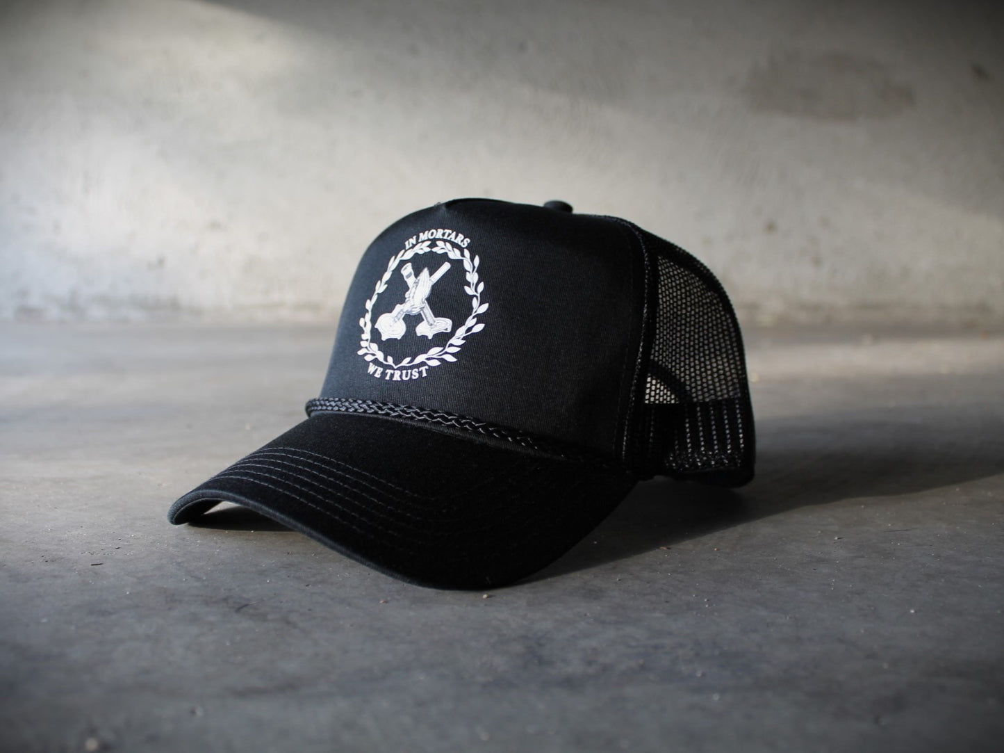 In Mortars We Trust Trucker Hat